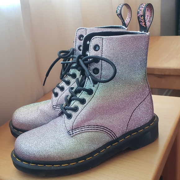 pastel glitter doc martens